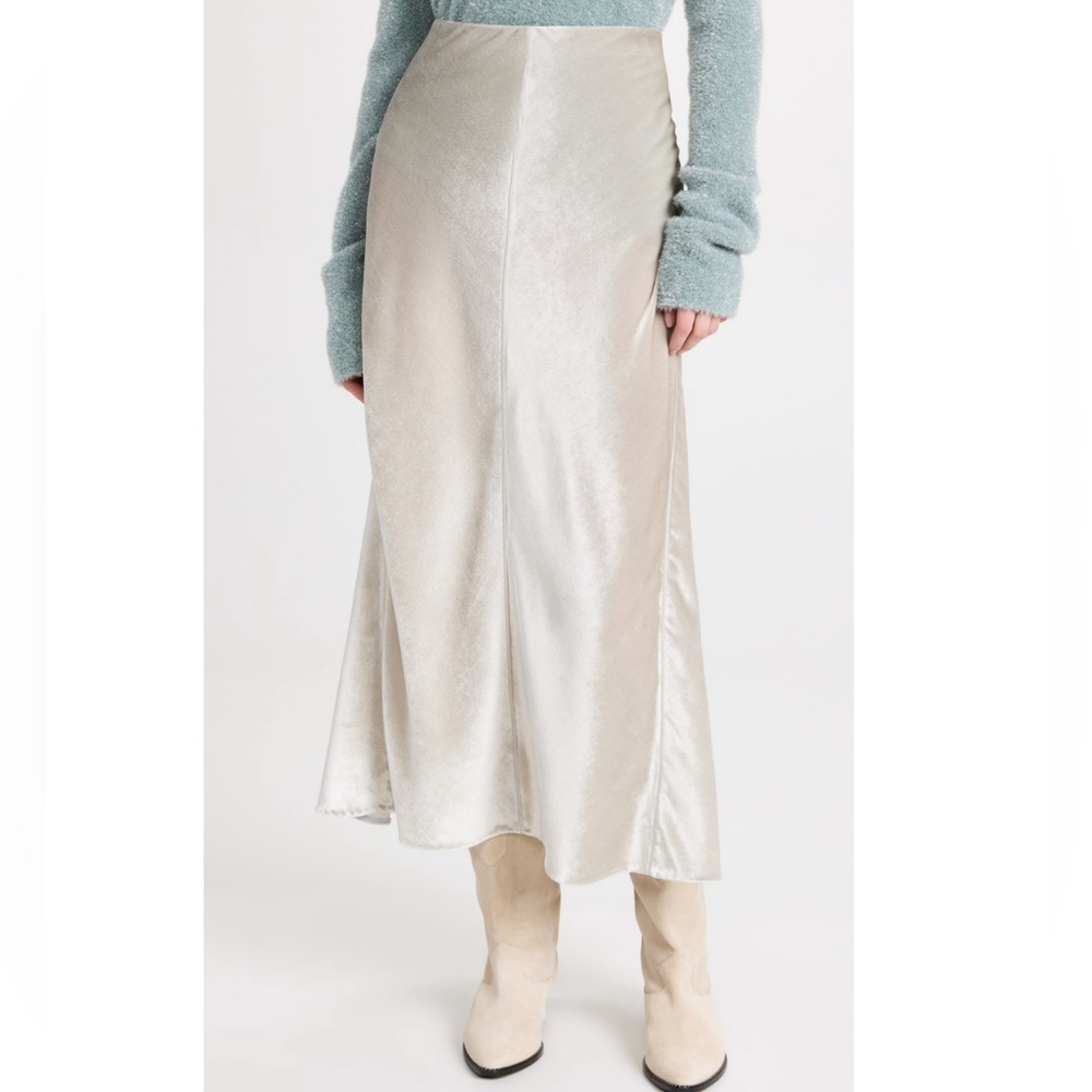 NWT - Vince - Purl Edge Panelled Slip Skirt - Silver - 4
